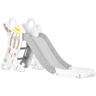 Qaba Toddler Climber Slide Playset Indoor - Grey-Non-slip stairs, extended length of the slide with a buffer zone, and easy-to-grip handrails for added safety 
