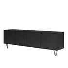 Nexera Slim 72" TV Stand With 4-Doors - Black-The 72-inch TV Stand is perfect for today's extra wide TV screens and will add a modern high-end style with its hairpin legs to your living room
