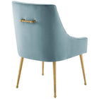 Modway Discern Upholstered Performance Velvet Dining Chair - Light Blue - 2 Pack-Brushed Gold Stainless Steel