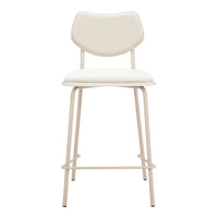Zuo Zeal Counter Stool - Light Grey/Beige - Set of 4-Comfy polyester fabric and durable faux leather