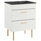Modway Daybreak 24" Bathroom Vanity - White/Black-CONTEMPORARY BATHROOM VANITY - Featuring a clean-lined design and gold metal hardware, this vanity incorporates contemporary style to your bathroom space