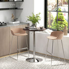 HOMCOM - Table de bar rond, assemblage facile pour bar à domicile, petite salle à manger - noyer-Plateau pivotant à 360° facilitant l’accès aux boissons et aux collations 