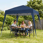 Outsunny 8 ft W x 8 ft L Pop Up Canopy Foldable Outdoor Canopy Tent with Carrying Bag - Blue-Adjustable legs for different needs and preferences