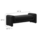 Modway Waverly Boucle Fabric Bench - Black-Boucle Fabric Upholstery