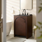 Modway Appia 24" Bathroom Vanity - Walnut/Black-Mango Wood Veneer and MDF Construction