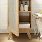 Modway Soma 18" Bathroom Vanity - Oak/Black-Rattan Weave Door