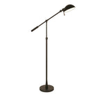 Hudson&Canal Dexter Height Adjustable/Tilting Floor Lamp with Metal Shade - Blackened Bronze/Blackened Bronze-Paired with a blackened bronze cone metal shade