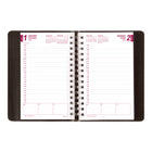 Brownline 2026 PlannerPlus Daily Planner with Sticky Notes - 8" x 5" - Black - English-Twin-wire binding with soft lizard cover