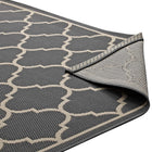 Modway Avena Moroccan Quatrefoil Trellis Indoor/Outdoor Area Rug - 9 ft W x 12 ft L - Grey/Beige-9