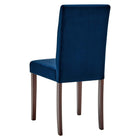 Modway Prosper Upholstered Velvet Dining Side Chair - Navy - 2 Pack-Dense Foam Padding