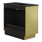 Modway Quantum 36" Bathroom Vanity - Black/Gold-Ceramic Sink Basin