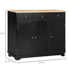 HOMCOM 39.8" L Sideboard Buffet Cabinet with Storage - Black-Robust material is easy to clean with a damp cloth