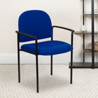 Flash Furniture Comfort Navy Fabric Stackable Steel Side Reception Chair with Arms-CA117 Fire Retardant Foam
