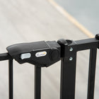 PawHut 29-32 Inch Pet Gate with Cat Door-Solid sprayed steel frame with a lead-free treated surface for security