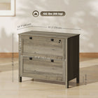 HOMCOM Lateral File Cabinet for Home Office - Grey-Three-section alloy rails for smooth operation