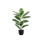 Monarch Specialties 27" Artificial Indoor Rubber Tree - Table - Black Pot-Add a touch of greenery to your space with this 27" Tall Artificial Rubber Plant that is set in a 5" black pot