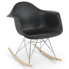 Nicer Furniture Eiffel Style Molded Plastic Rocking Armchair - Black-High quality heavy-duty plastic molded seat with a matte finish