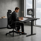 MotionGrey Ultra Electric Adjustable Standing Desk with Tilting Desktop - 55.1 in - Black-10