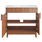 Modway Miles 36" Bathroom Vanity - White/Walnut-8