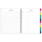 Emily Ley Simplified 2026-27 Navy Floral Teacher Weekly/Monthly Planner - 11" x 9" - English-Durable laminated cover featuring a floral design with bungee closure.
