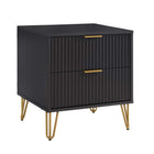 Manhattan Comfort DUMBO 20.07" Modern 2-Drawer Nightstand - Black-17.73" L x 20.07" W x 21.65" H
