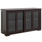 HOMCOM 42" L Modern Kitchen Storage Cabinet with 2 Sliding Glass Doors - Coffee-Compact sideboard is perfectly for a smaller dining space
