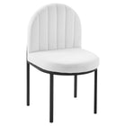 Modway Isla Channel Tufted Upholstered Fabric Dining Side Chair - Black/White-Glam Deco Dining Chair