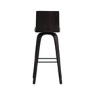 Armen Living Vienna 30" Bar Height Swivel Bar Stool in Black Wood Finish with Grey Faux Leather-20" L x 17" W x 39" H