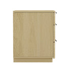 Manhattan Comfort Payton 26" Modern Nightstand - Natural Oak/Black-Perfect for Bedside Storage, Lamps or Display Items
