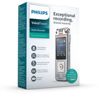 Philips VoiceTracer DVT4115 Digital Stereo Voice Recorder - Silver/Chrome-Automatically convert your recordings to text, up to three times faster than typing