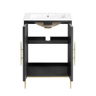 Modway Awaken 24" Bathroom Vanity - White/Black-Solid Wood and MDF Construction