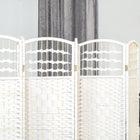 HOMCOM 6 Panel Room Divider for Home Office - White-The solid poplar wood frame ensures durability
