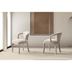 Manhattan Comfort Palmer 22.8" Mid-Century Modern Tweed Upholstered Dining Armchair - Gold Dust - Set of 2-Frame Made of Kiln Dried Birch Wood with Dowelled Joints and Reinforced Corners