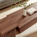 Modway Render Nesting Coffee Tables - Walnut - Set of 2-Square Accent Table