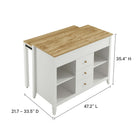 Modway Farmstead Kitchen Island - Oak White-MDF, Particleboard, and Paper Laminate