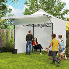Outsunny 10 ft W x 10 ft L Pop Up Canopy Tent with Awning and Sidewalls - UPF50+-Three adjustable heights on the canopy create spacious standing room for 6-9 people