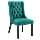 Modway Baronet Button Tufted Fabric Dining Chair - Teal-Elegant Modern Dining Side Chair