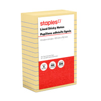 Staples Stickies Recycled Self-Stick Notes - 4" x 6" - Ruled - 5 Pack-High quality, low price