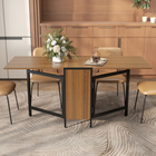 HOMCOM 67" Drop Leaf Folding Dining Table with Storage Shelves for 4 - Brown-Stylish design with clean lines and brown colour for a touch of elegance