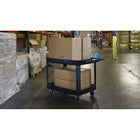 Luxor Heavy-Duty Polyethylene 2-Shelf Tub Cart - Black-Assembly required