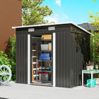 Outsunny Outdoor Garden Shed with Lockable Doors - 80" x 51" - Black-Keeps belongings safe from pests, sun, rain, and snow
