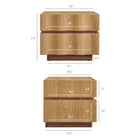Modway Isola 2 Drawer Nightstand - Light Oak Walnut-Two Wave Front Drawers
