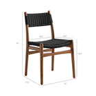 Modway Wynn Rope and Wood Dining Side Chair - Walnut Black-Arrives Fully Assembled