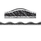 Ashley Productions Magnetic Border - Black Scribble Chalk - 12'/Pack - 6 Pack-Use on whiteboards, steel lockers, refrigerators, etc.