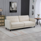 HOMCOM Modern Convertible Sofa Bed - Beige-Click-clack design enables the sofa to transform into a bed quickly and easily