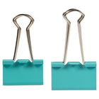 JAM Paper Colourful Binder Clips Assortment - Medium & Large - Teal - 27 Pack-Quantity: 25 Clips per Pack (15 Medium Clips & 12 Large Clips) | Durable and Reusable