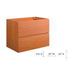 Modway Scenic 30" Wall-Mount Bathroom Vanity Cabinet - Cherry/Walnut-Full-Extension Drawers