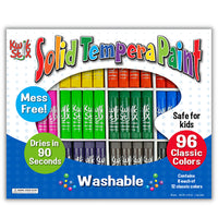 Kwik Stix Solid Tempera Paint Stick - Classic Colours - 96 Pack-Uncap, twist and paint