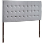 Modway Tinble Upholstered Fabric Queen Headboard - Sky Grey-Elegantly tufted button headboard