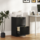 HOMCOM 2-Drawer Fluted Vertical Letter/A4 Filing Cabinet with Lock - Black-Each drawer can be locked separately for security, including two keys per lock
